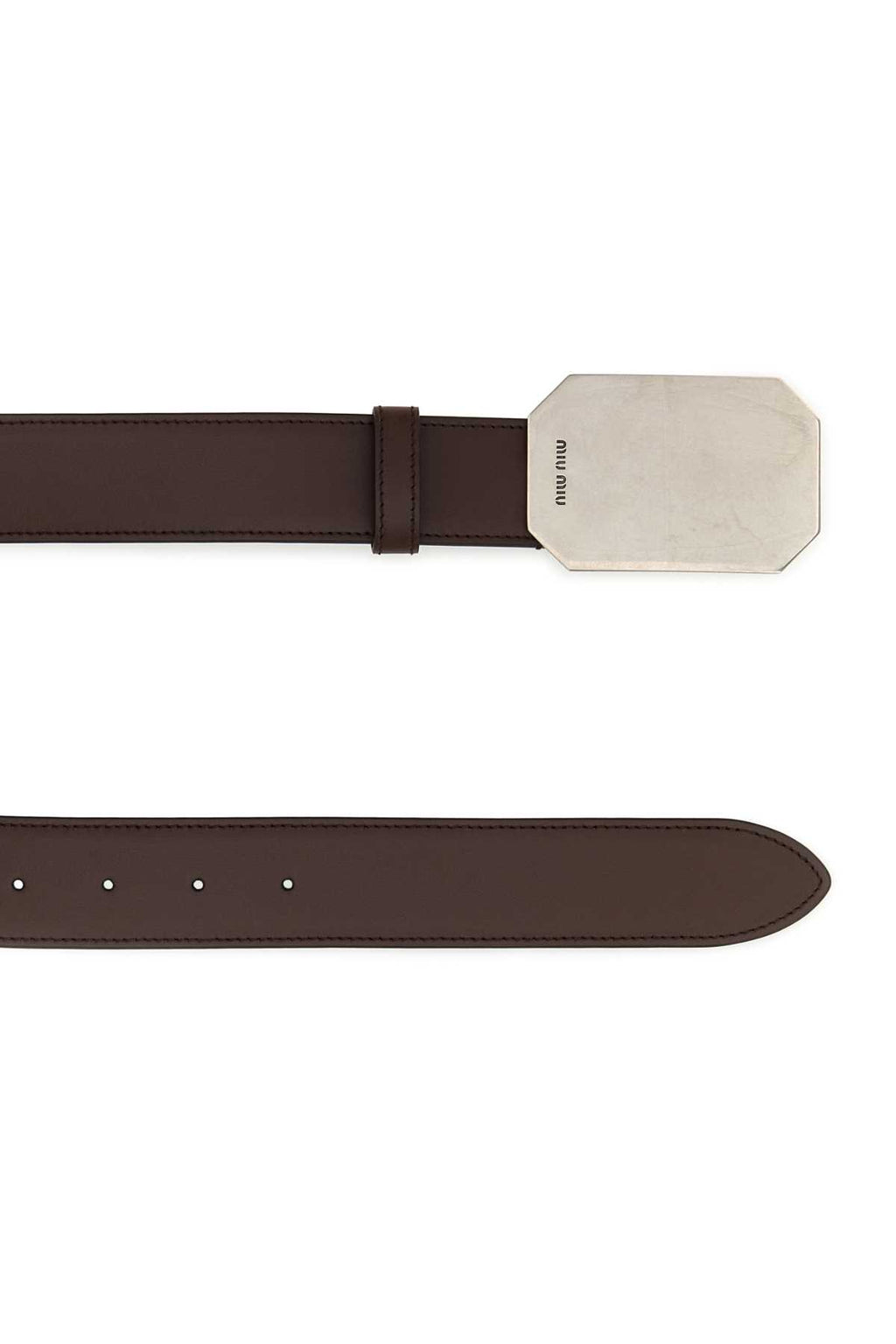 MIU MIU CINTURE For Women Exterior: 100% Calf Finishing: Silver metal