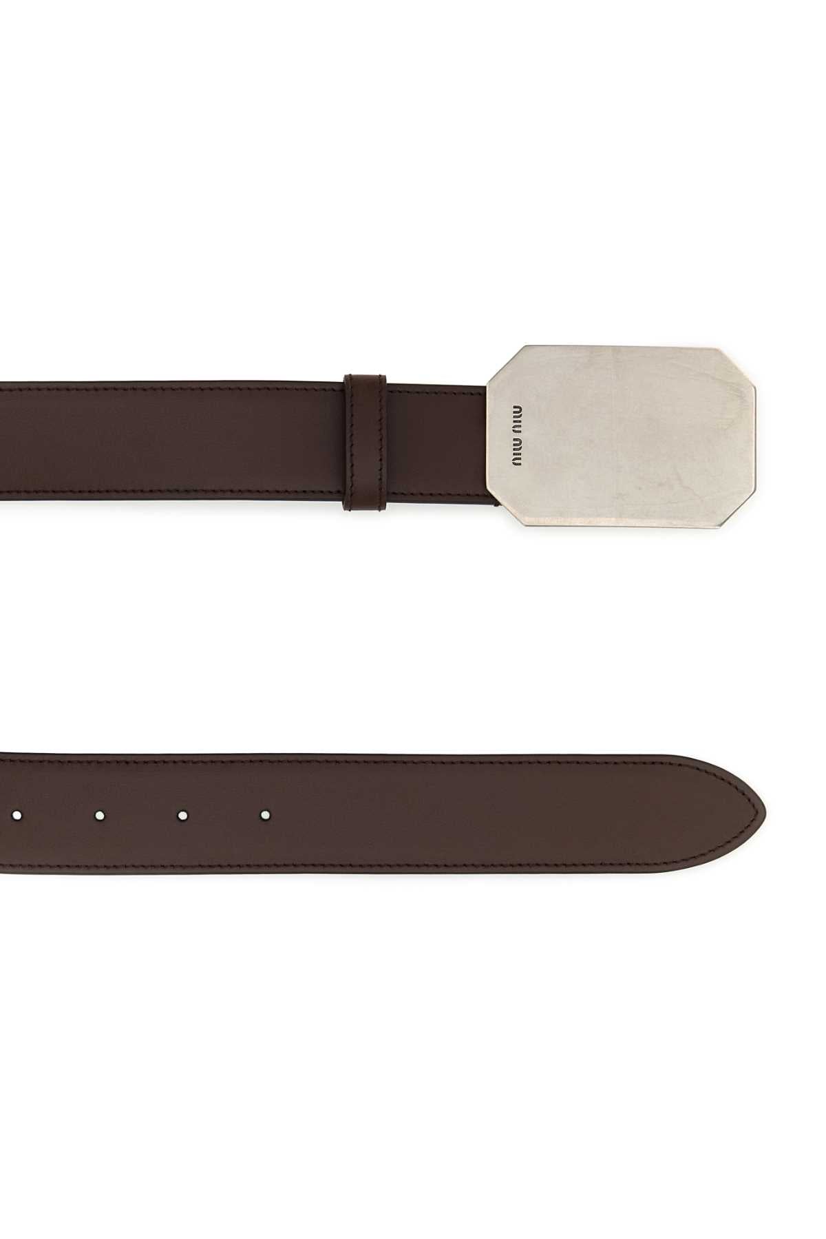 MIU MIU CINTURE For Women Exterior: 100% Calf Finishing: Silver metal