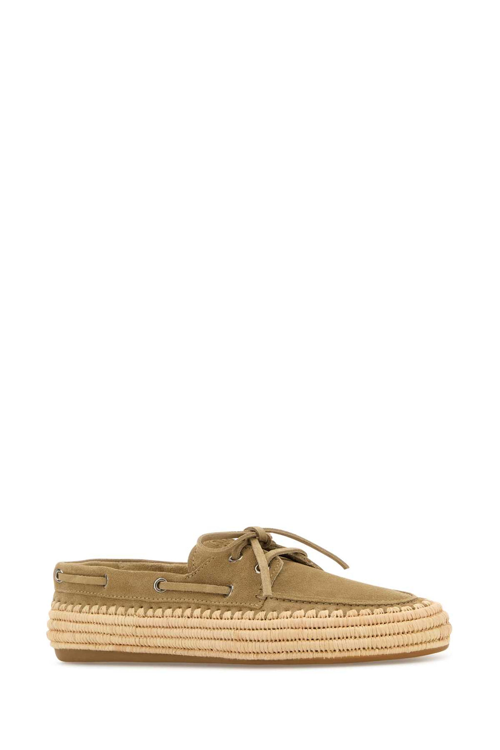 MIU MIU MOCASSINI For Women Exterior: 100% Suede 100% Raffia Interior: 100% Leather Sole: Rubber