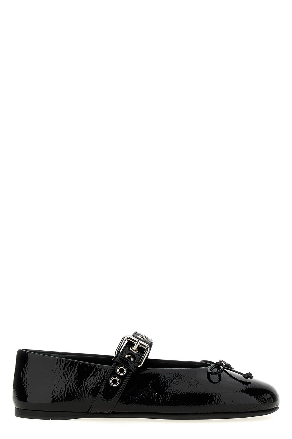 MIU MIU Buckle and bow ballet flats For Women 100% calfskin leather (Bos Taurus)