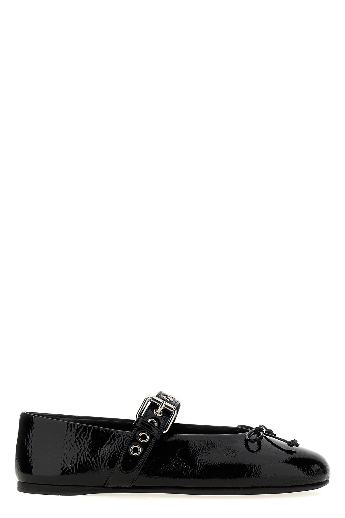 MIU MIU Buckle and bow ballet flats For Women 100% calfskin leather (Bos Taurus)