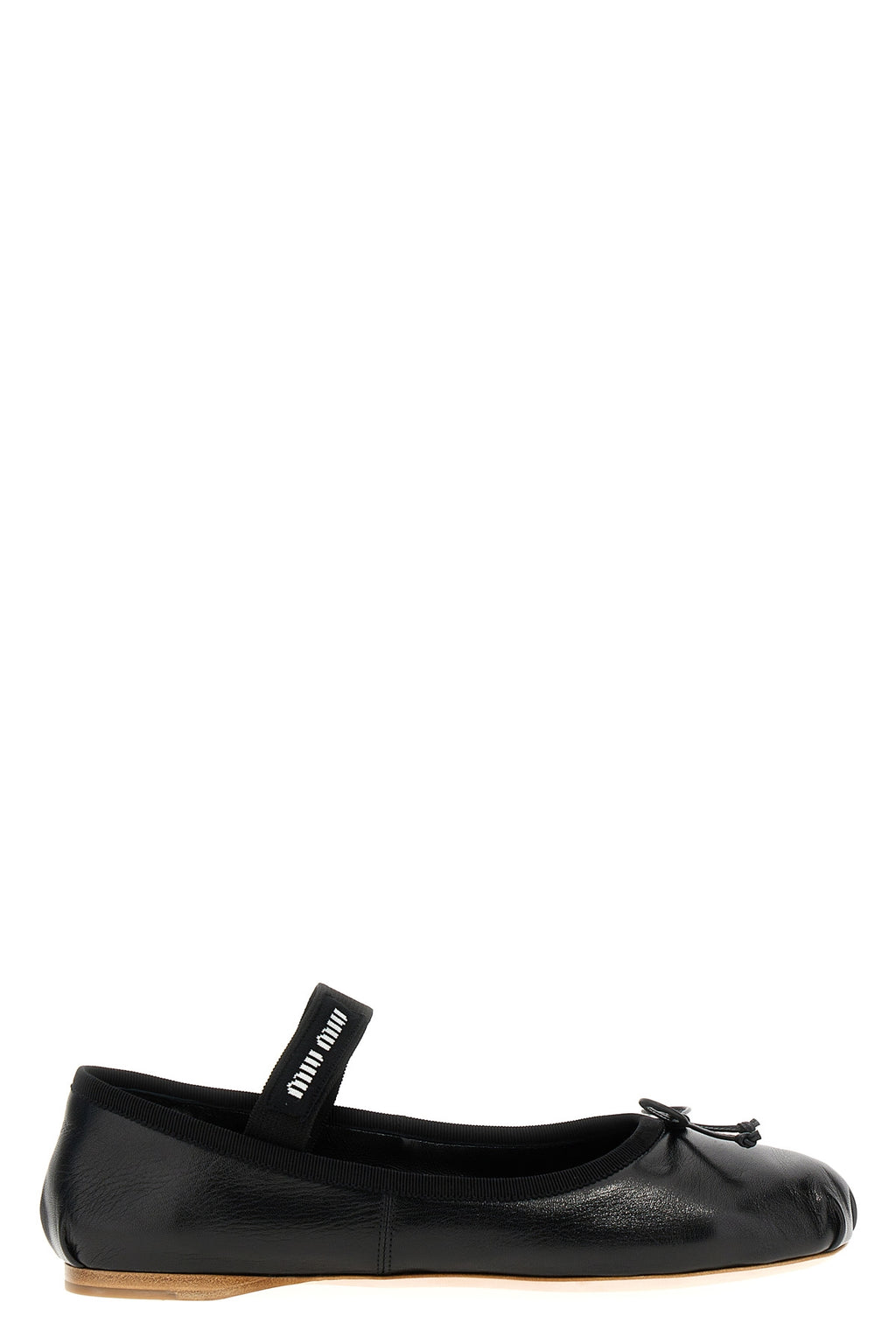 MIU MIU Logo bow ballet flats For Women 100% leather