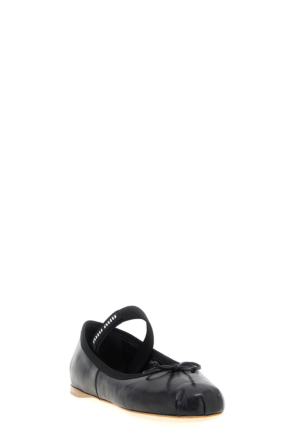 MIU MIU Logo bow ballet flats For Women 100% leather