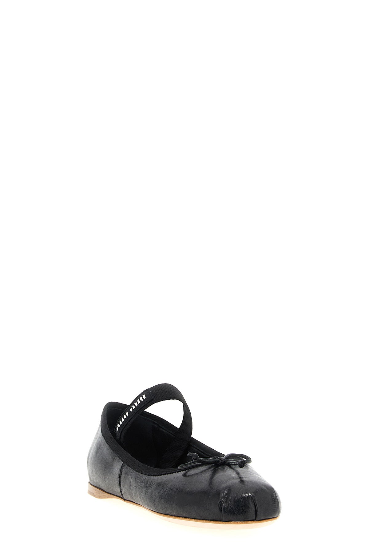 MIU MIU Logo bow ballet flats For Women 100% leather