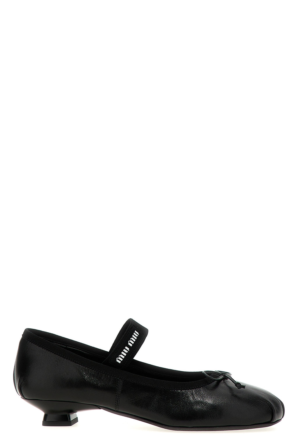 MIU MIU Logo bow ballet flats For Women 100% calfskin leather (Bos Taurus)