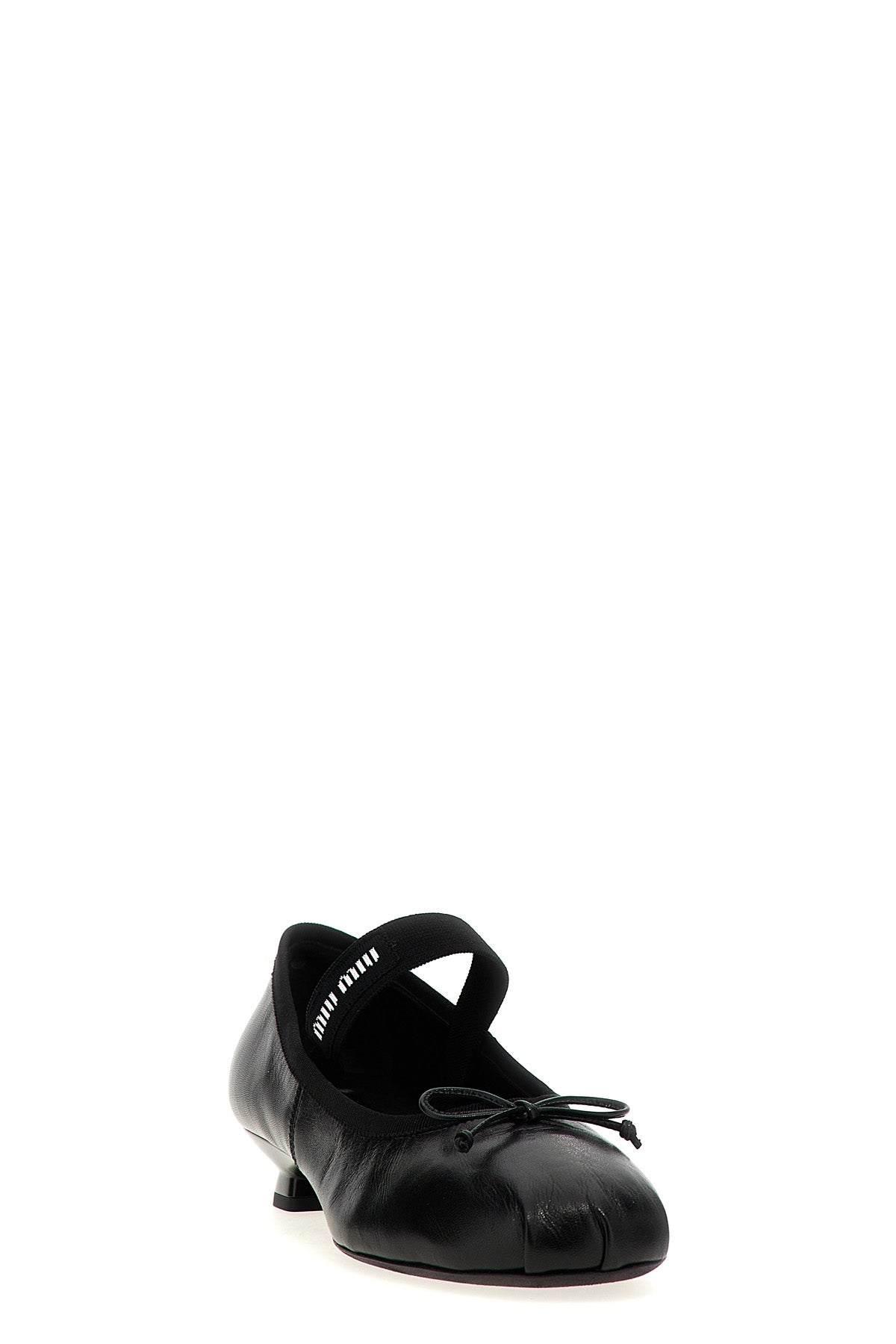 MIU MIU Logo bow ballet flats For Women 100% calfskin leather (Bos Taurus)