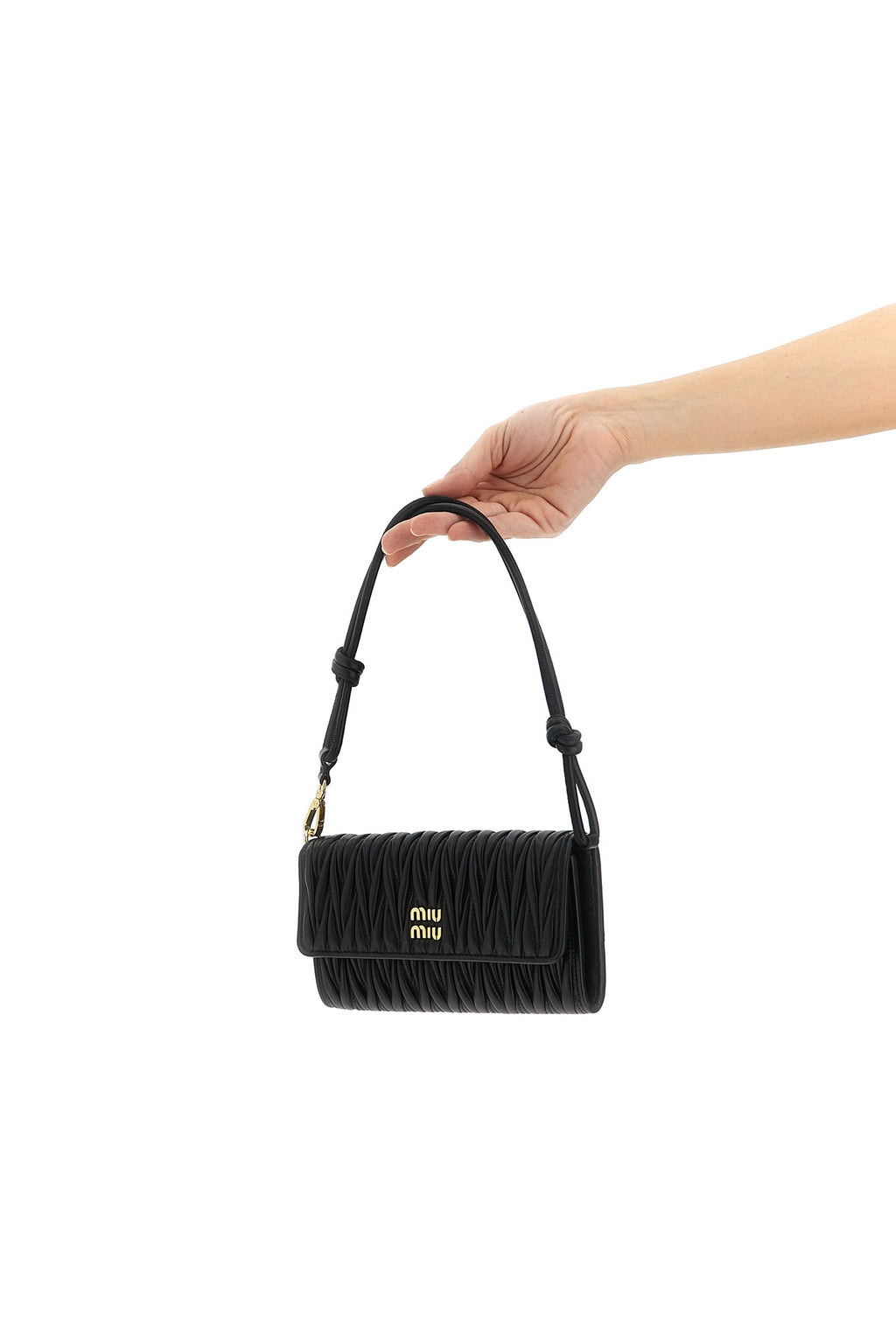 MIU MIU Wallet on chain nappa matelassé For Women 100% lamb leather (Ovis Aries)