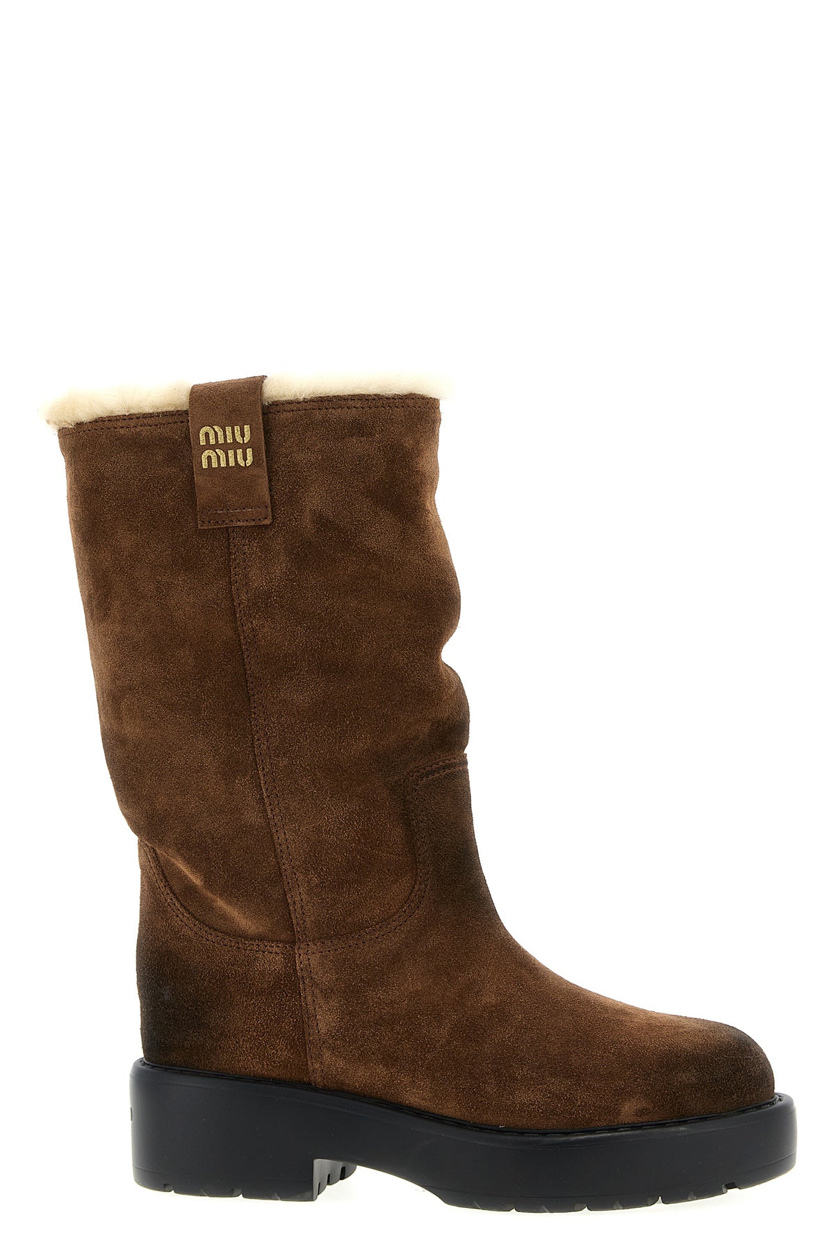 MIU MIU Suede boots For Women 100% calfskin leather (Bos Taurus)