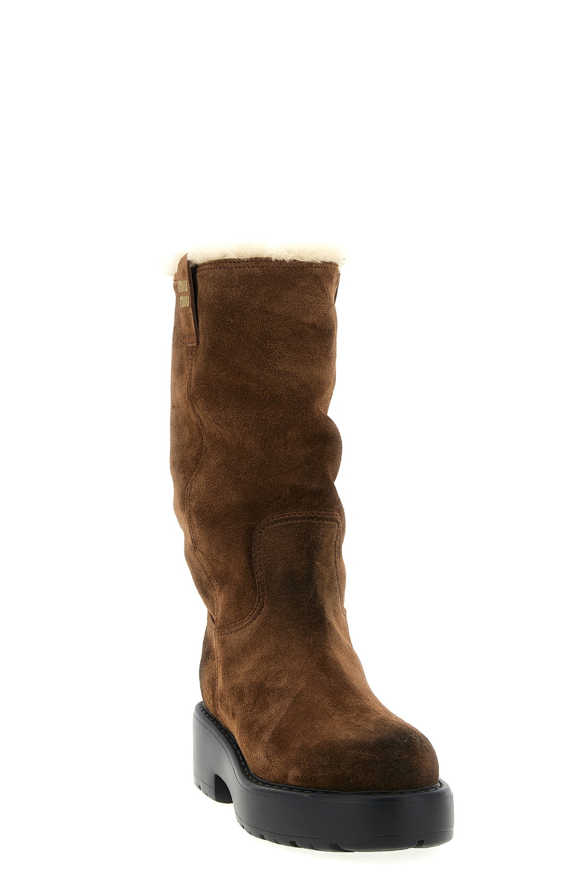 MIU MIU Suede boots For Women 100% calfskin leather (Bos Taurus)