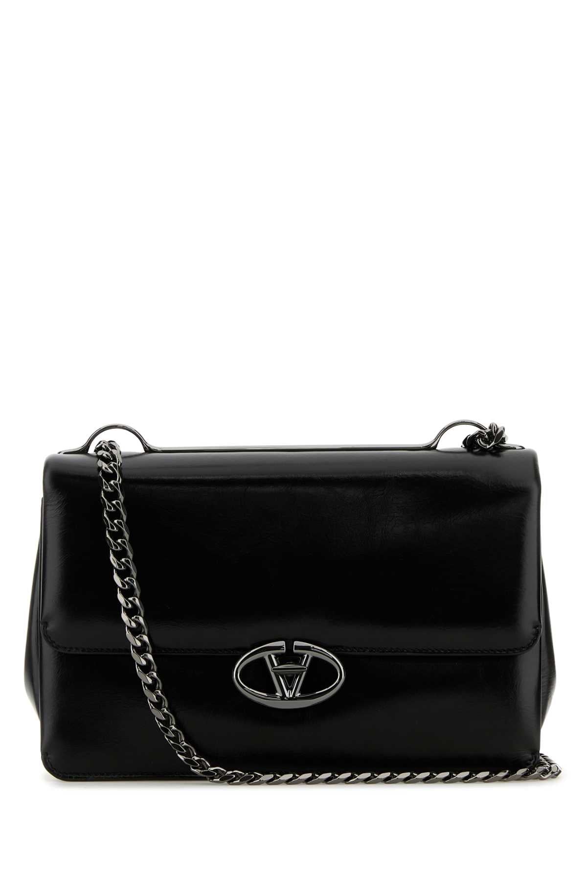 VALENTINO GARAVANI MEDIUM SHOULDER BAG | CHA For Women Exterior: 100% Leather Lining: 100% Leather Finishing: Gunmetal