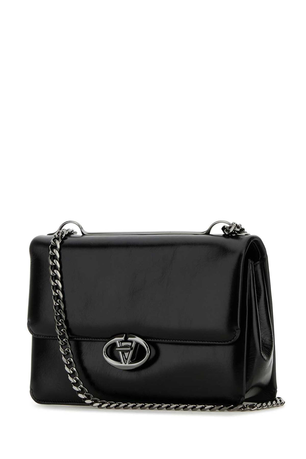VALENTINO GARAVANI MEDIUM SHOULDER BAG | CHA For Women Exterior: 100% Leather Lining: 100% Leather Finishing: Gunmetal