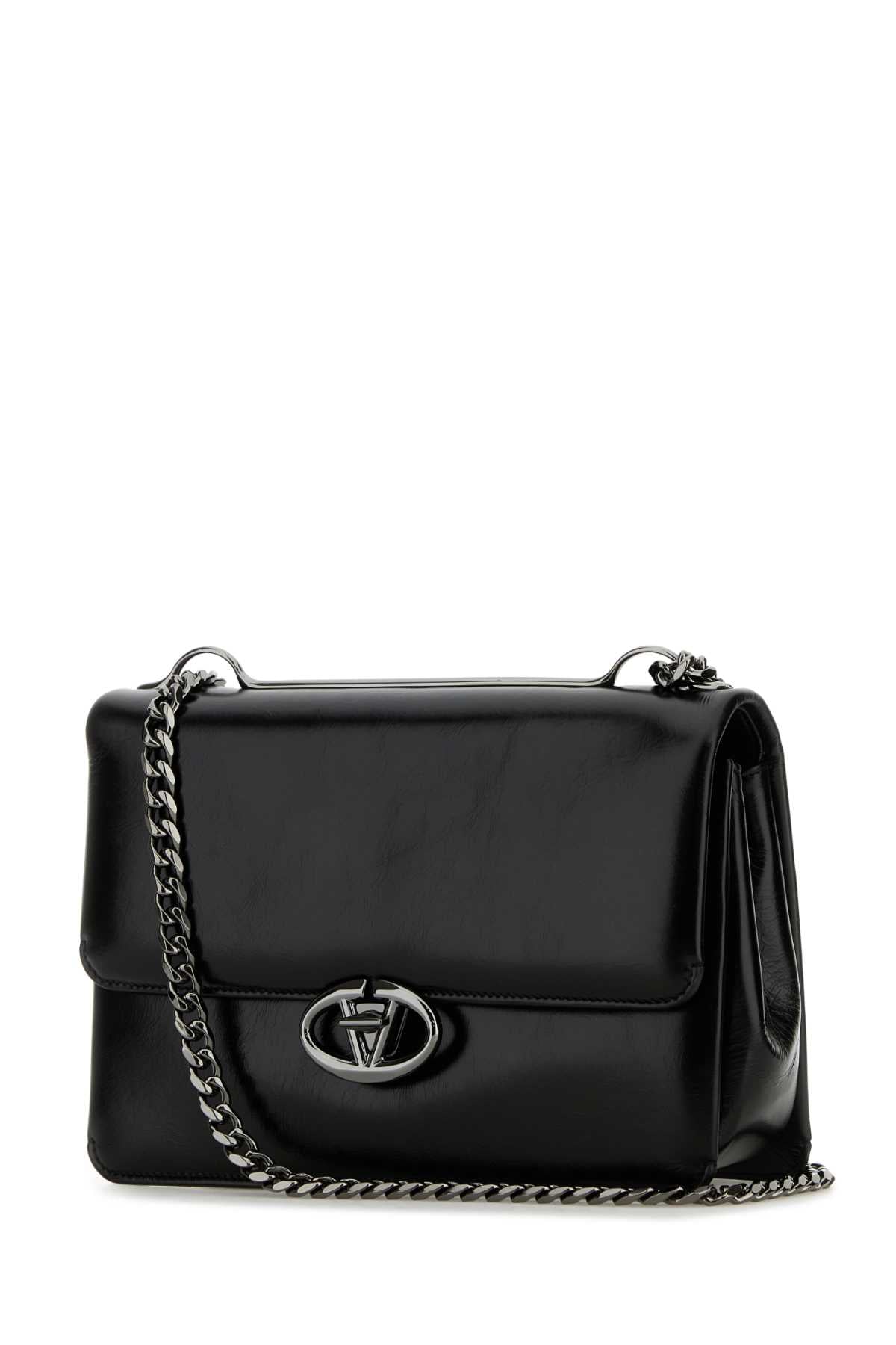 VALENTINO GARAVANI MEDIUM SHOULDER BAG | CHA For Women Exterior: 100% Leather Lining: 100% Leather Finishing: Gunmetal