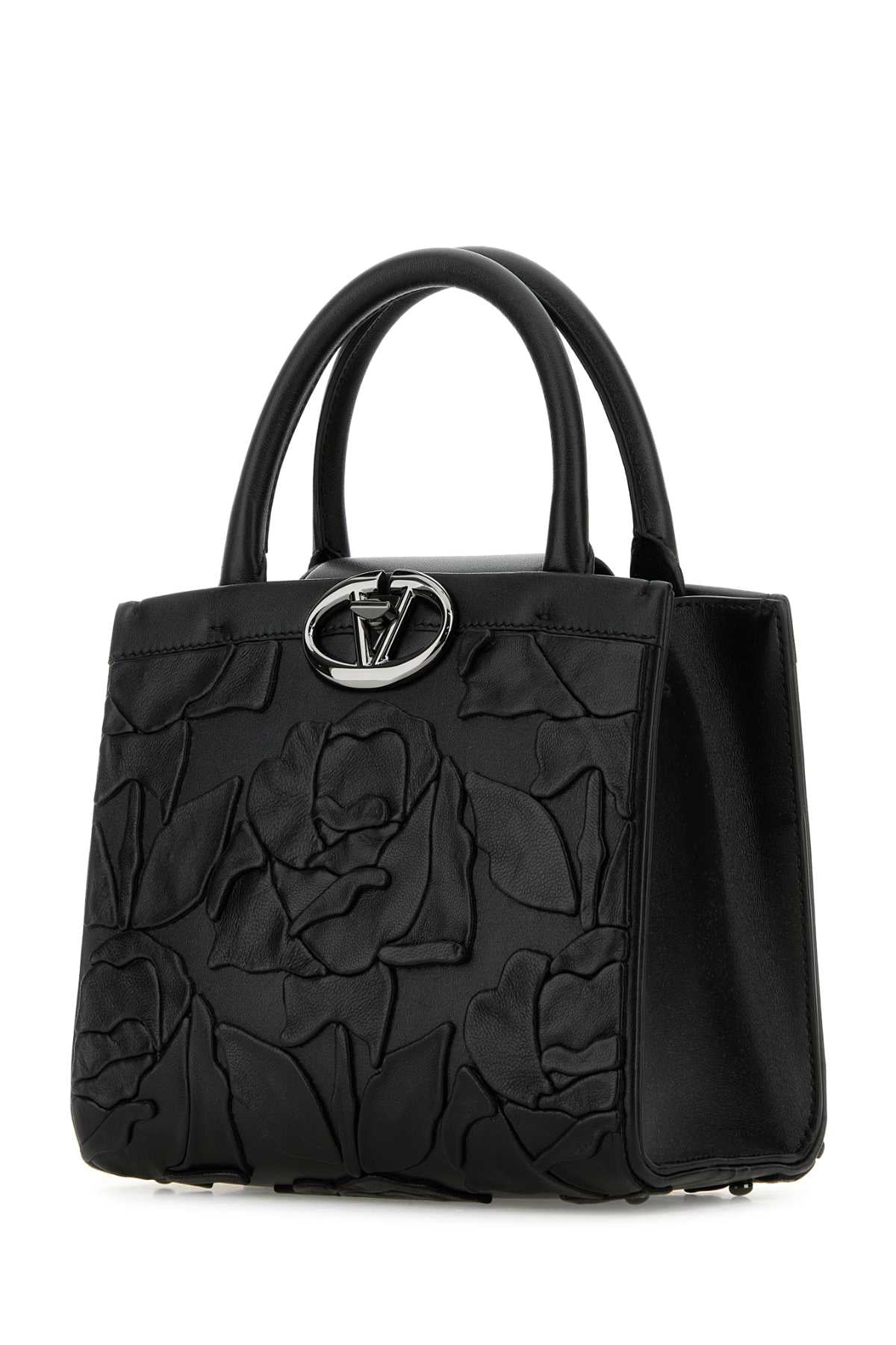 VALENTINO GARAVANI SMALL DOUBLE HANDLE BAG | For Women Exterior: 100% Calf Lining: 100% Calf Finishing: Gunmetal