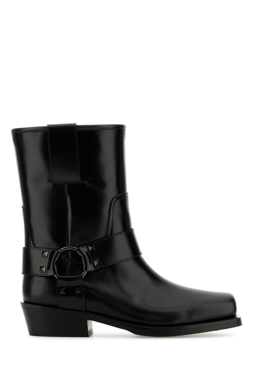 VALENTINO GARAVANI BIKER | ROCKSTUD | T. 40 For Women Exterior: 100% Leather Interior: 100% Leather Sole: Leather and Rubber