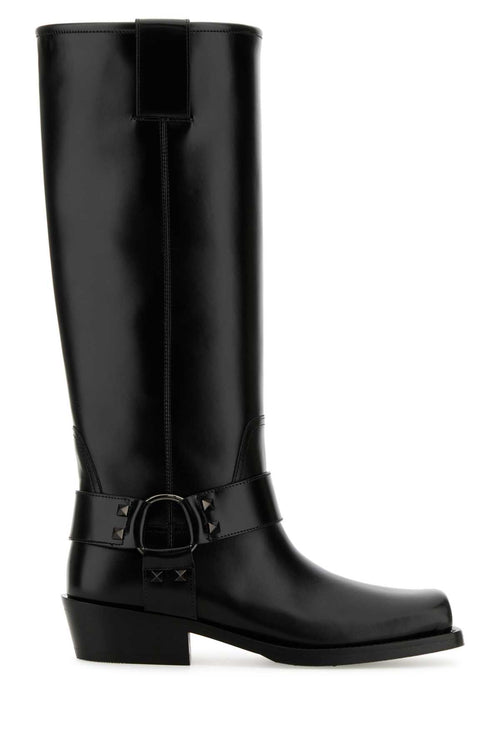 VALENTINO GARAVANI BIKER | ROCKSTUD | T. 40 For Women Exterior: 100% Leather Interior: 100% Leather Sole: Leather and Rubber