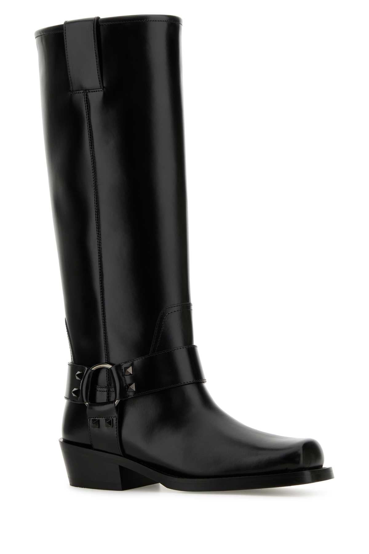 VALENTINO GARAVANI BIKER | ROCKSTUD | T. 40 For Women Exterior: 100% Leather Interior: 100% Leather Sole: Leather and Rubber