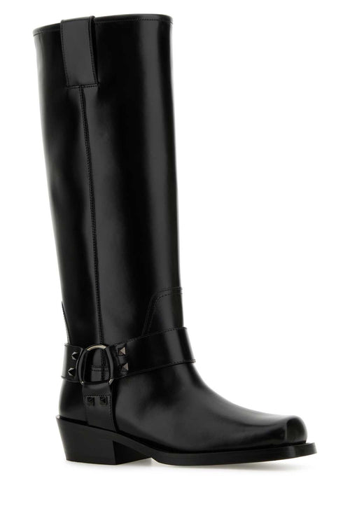 VALENTINO GARAVANI BIKER | ROCKSTUD | T. 40 For Women Exterior: 100% Leather Interior: 100% Leather Sole: Leather and Rubber