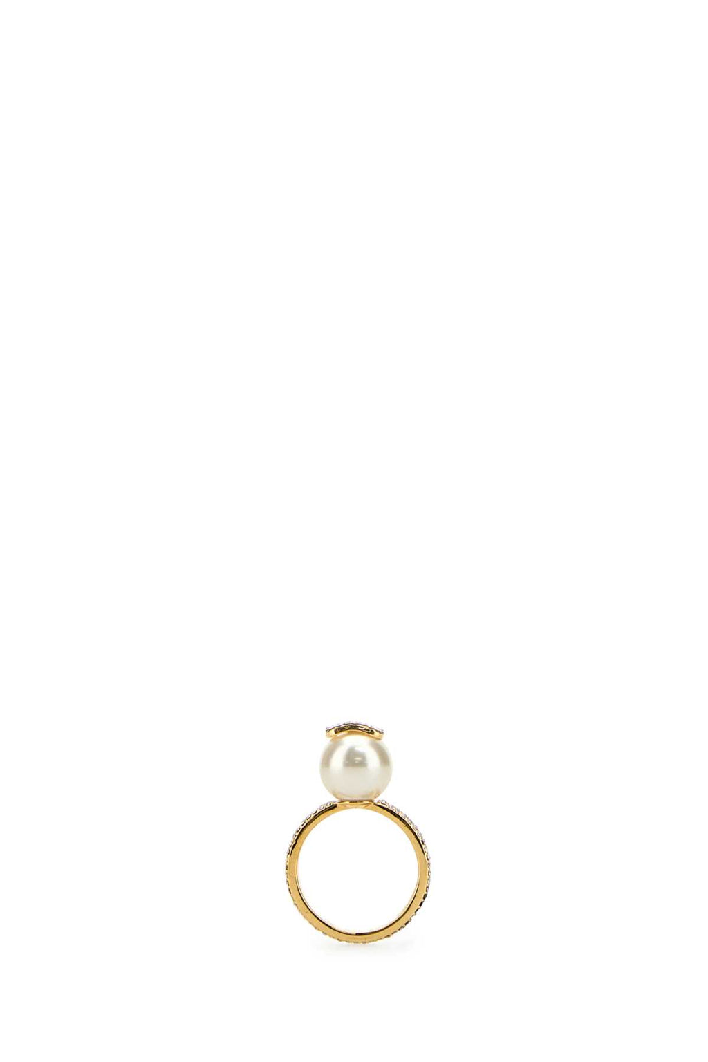 VALENTINO GARAVANI RING (PERLA 10mm) | VLOGO For Women Exterior: 100% Metal 100% Pearl 100% Rhinestones Finishing color: Gold