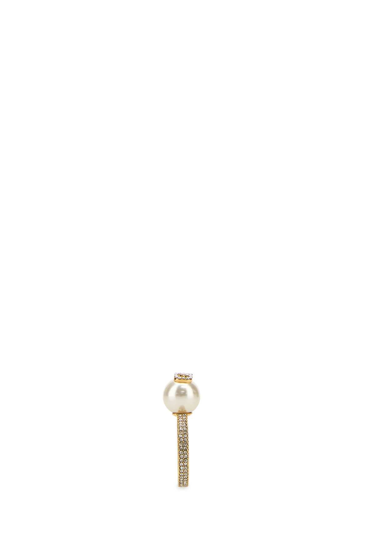 VALENTINO GARAVANI RING (PERLA 10mm) | VLOGO For Women Exterior: 100% Metal 100% Pearl 100% Rhinestones Finishing color: Gold