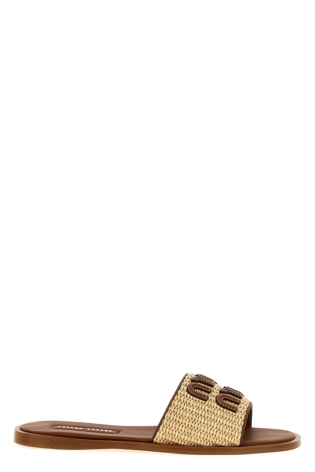 MIU MIU Logo sandals For Women 100% polyamide