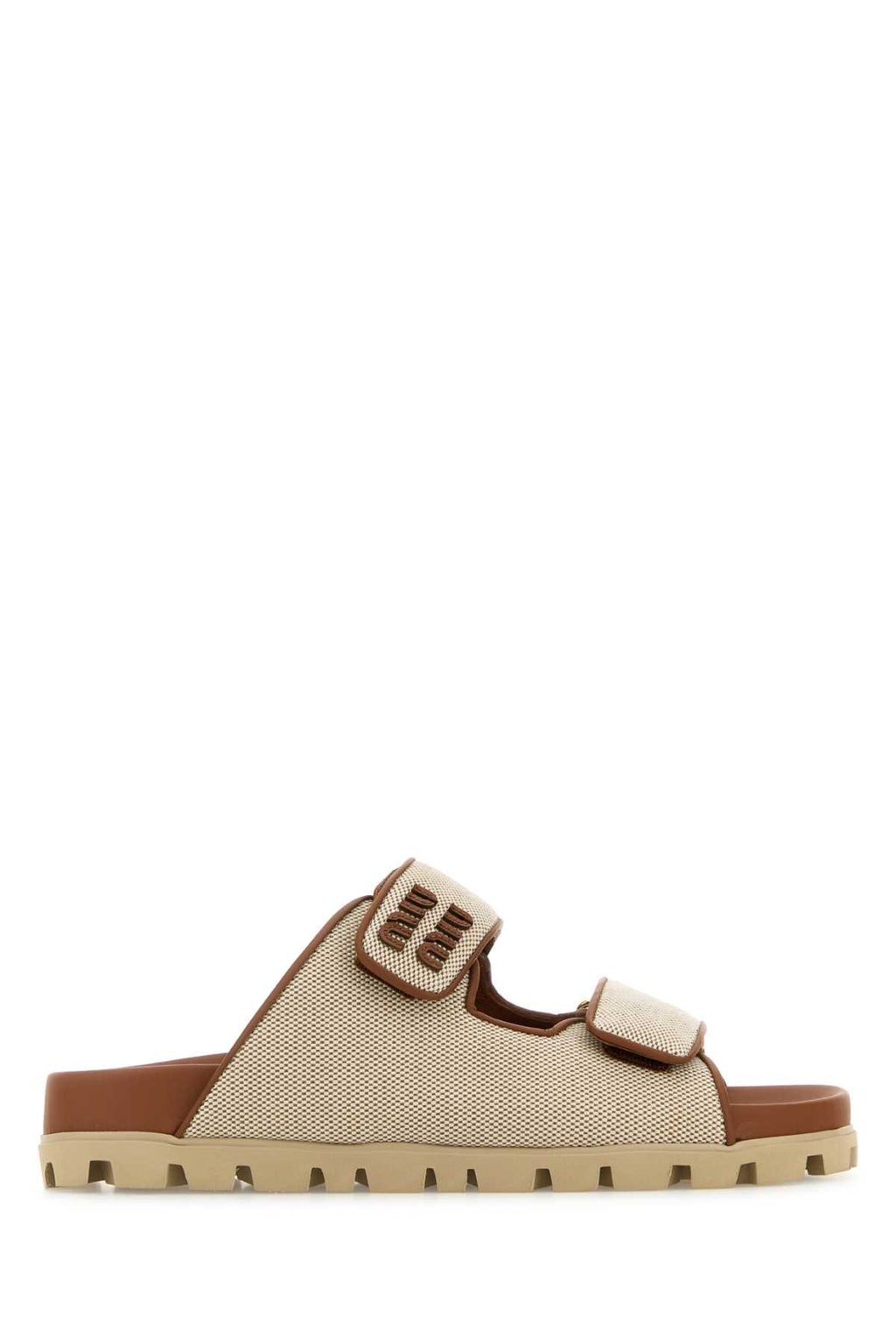 MIU MIU SANDALI For Women Exterior: 100% Fabric 100% Leather Interior: 100% Leather Sole: Rubber