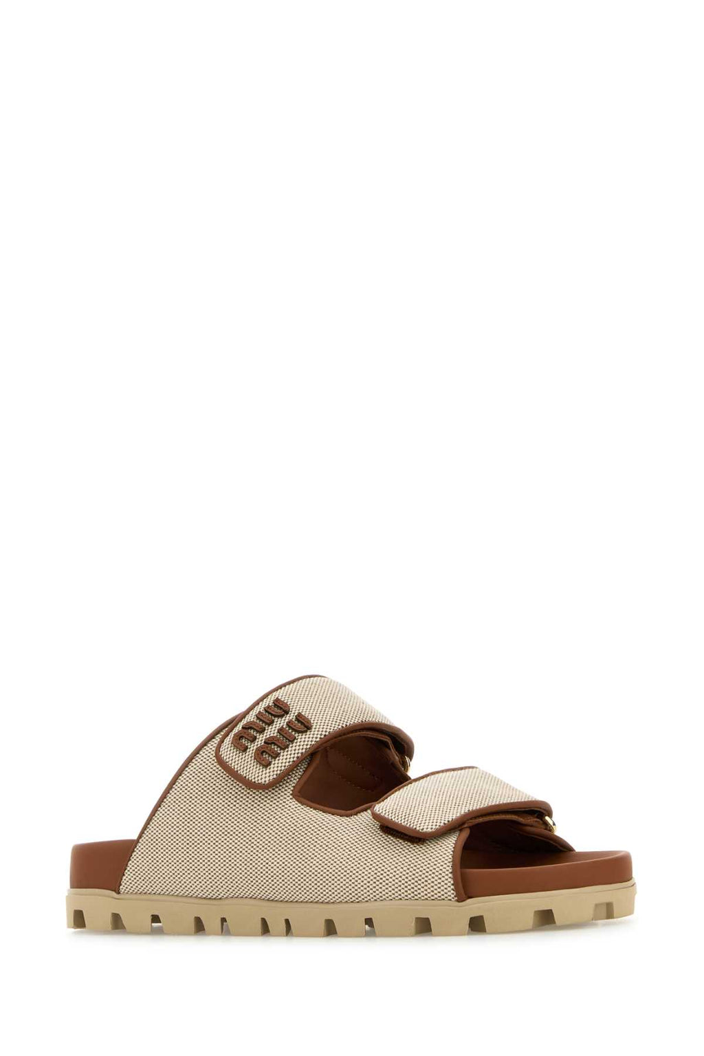 MIU MIU SANDALI For Women Exterior: 100% Fabric 100% Leather Interior: 100% Leather Sole: Rubber