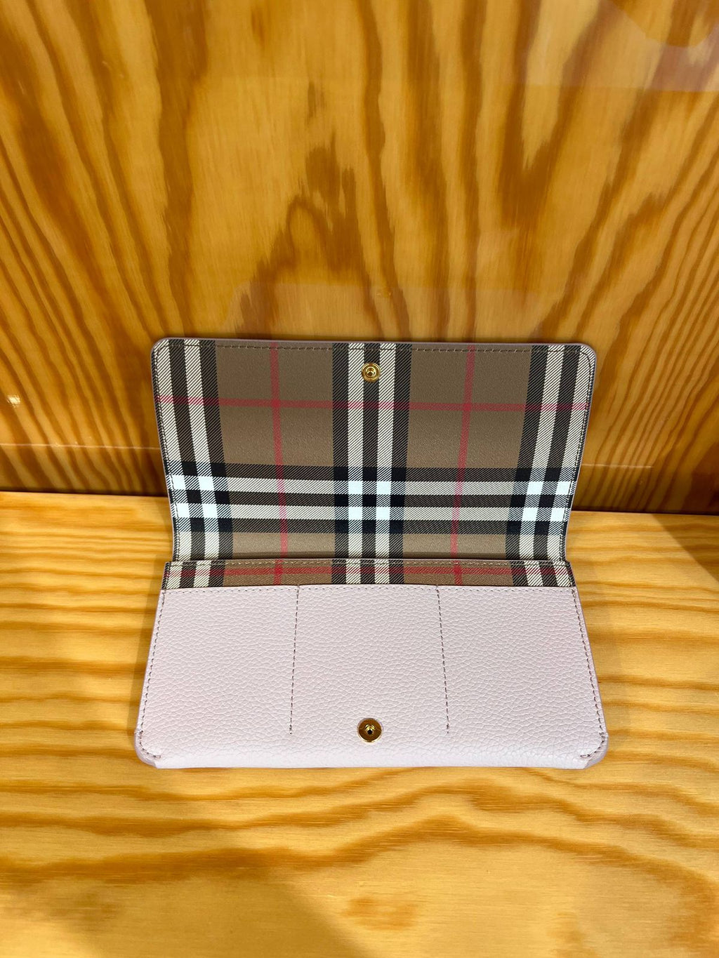 Vintage Check and Leather Continental Wallet