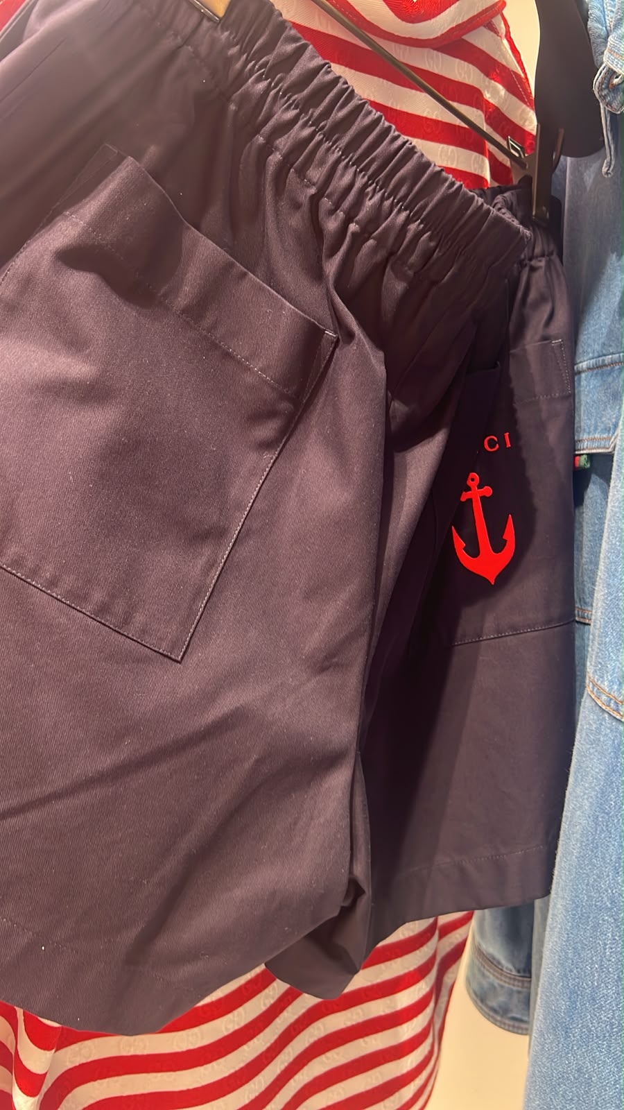 Anchor Print Cotton Shorts