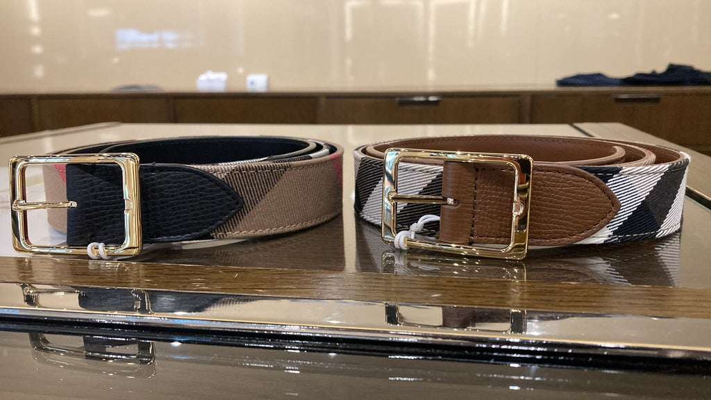 Vintage Check and Leather Belt