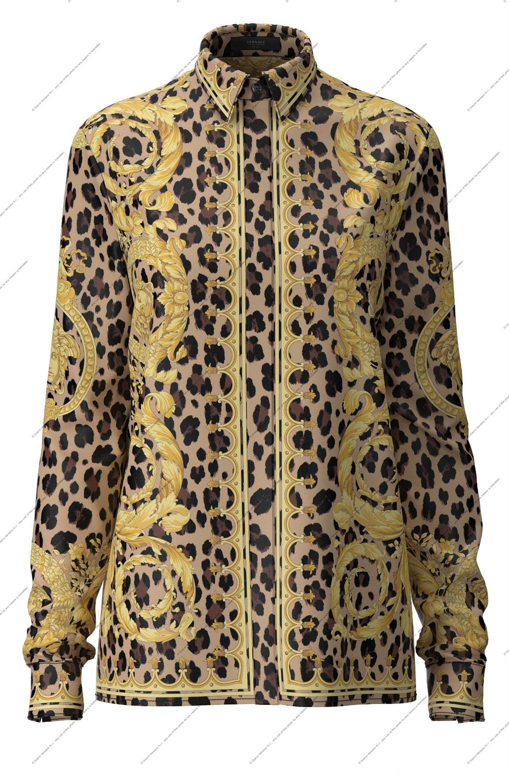Barocco Print Silk Shirt
