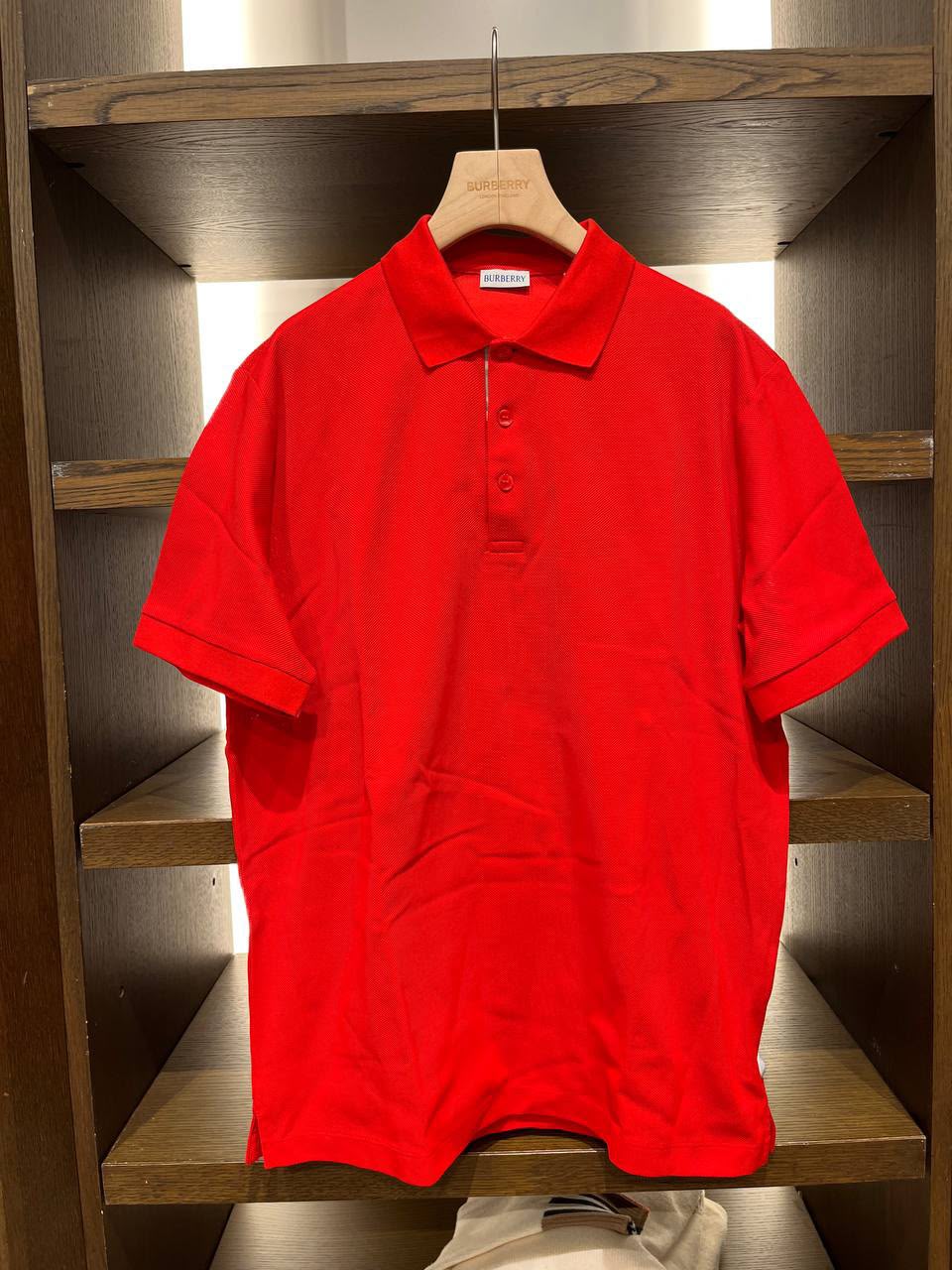 Check Placket Cotton Piqué Polo Shirt