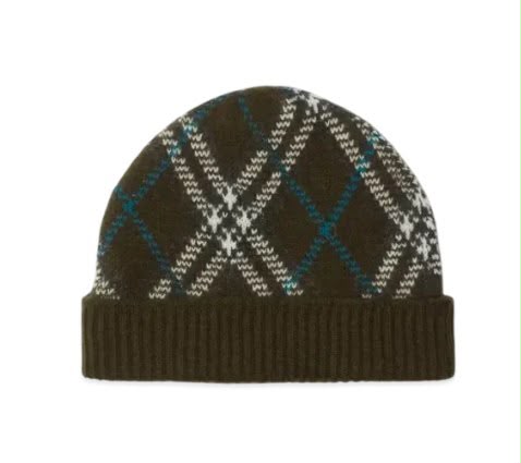 Argyle Cashmere Beanie