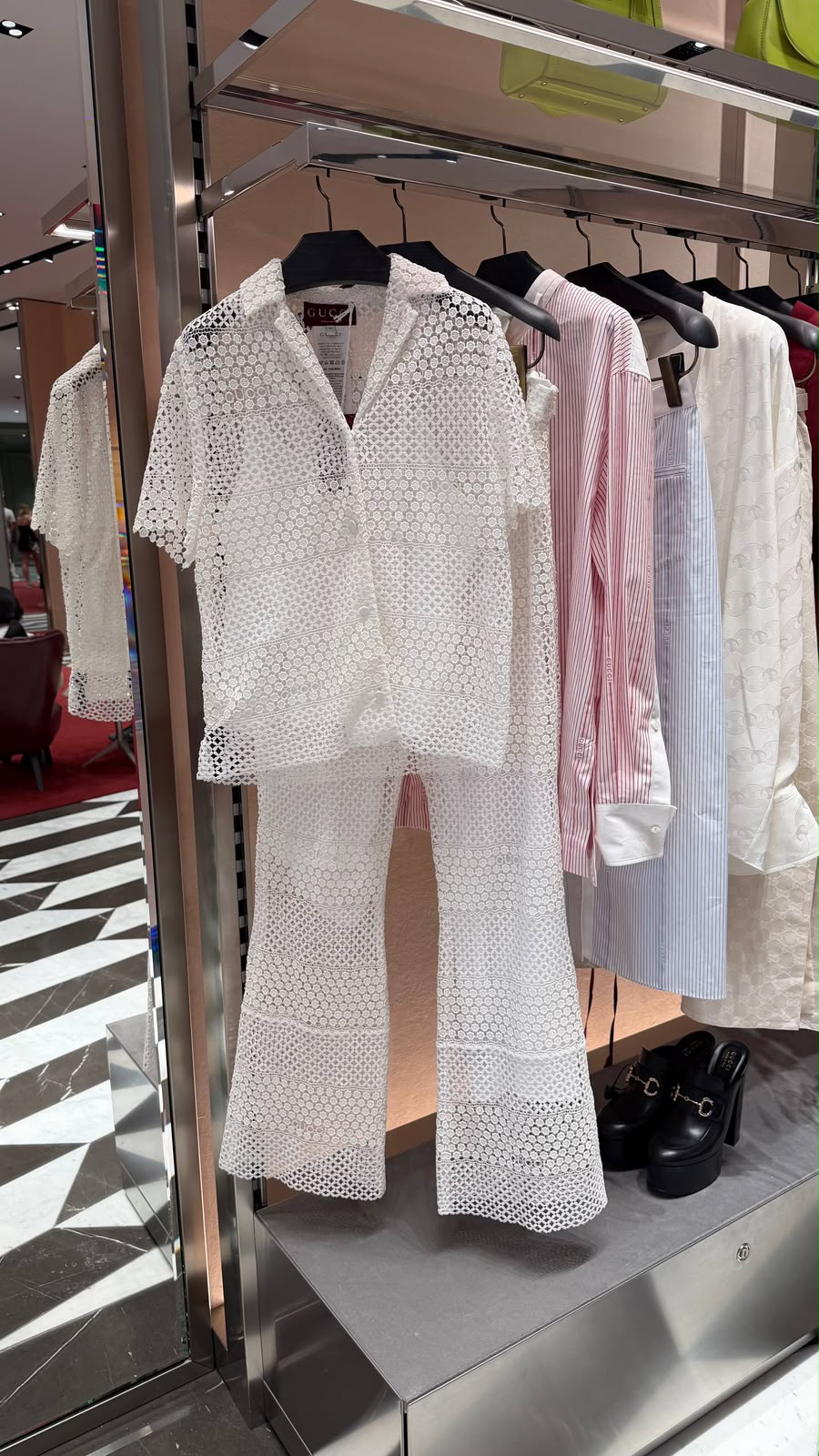 Crochet Shirt and Matching Trousers Set