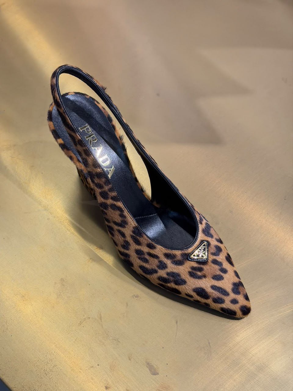 Leopard-Print Calf Hair Slingback Pumps