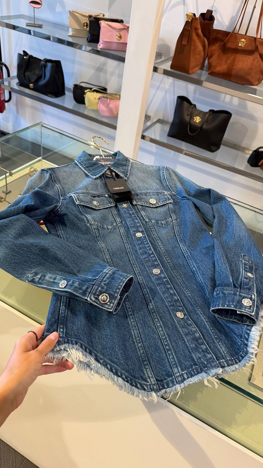 Medusa Button Denim Jacket