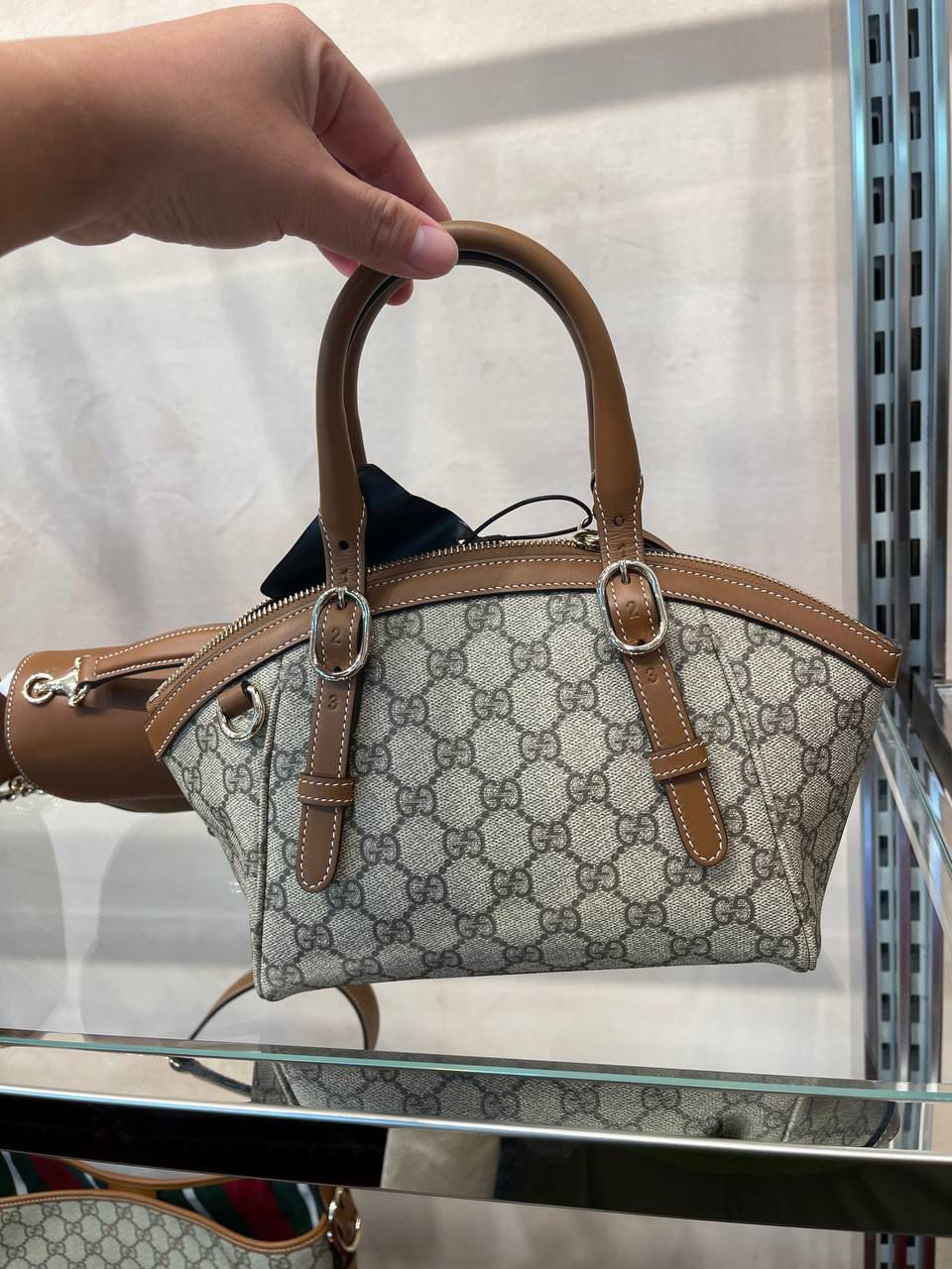 GG Supreme Small Top Handle Bag