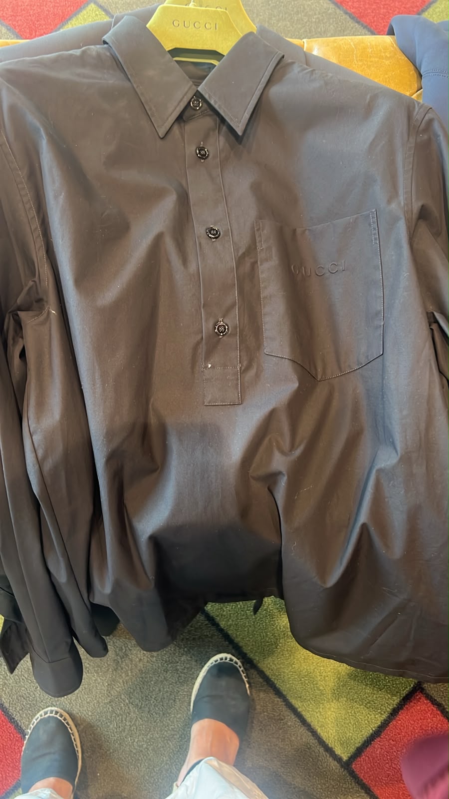 Cotton Poplin Shirt with Embroidery