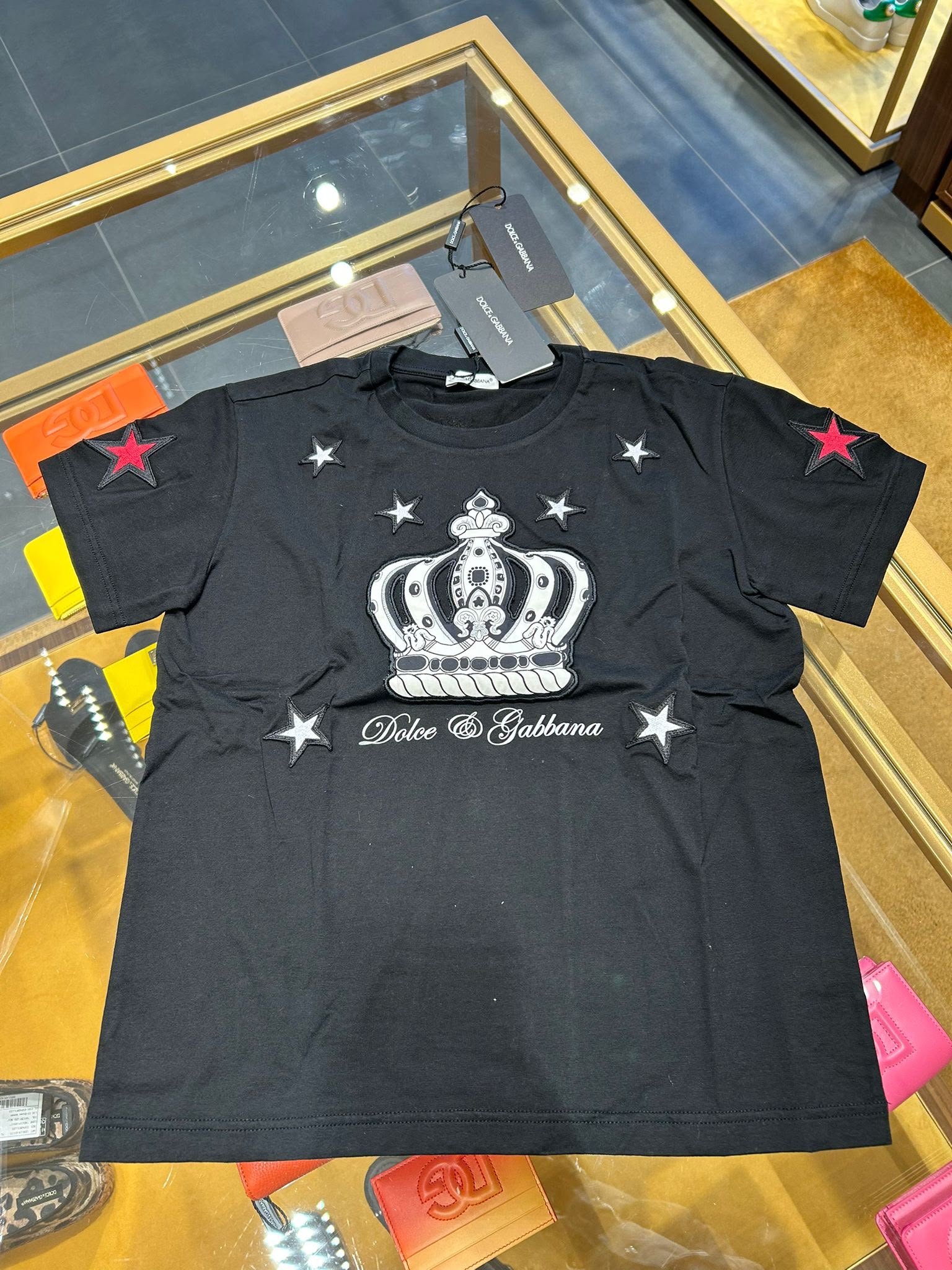 Crown and Stars Embroidered T-Shirt