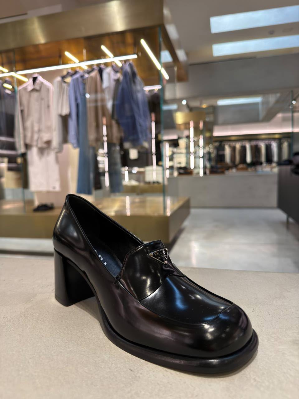 Brushed Leather Platform Loafers