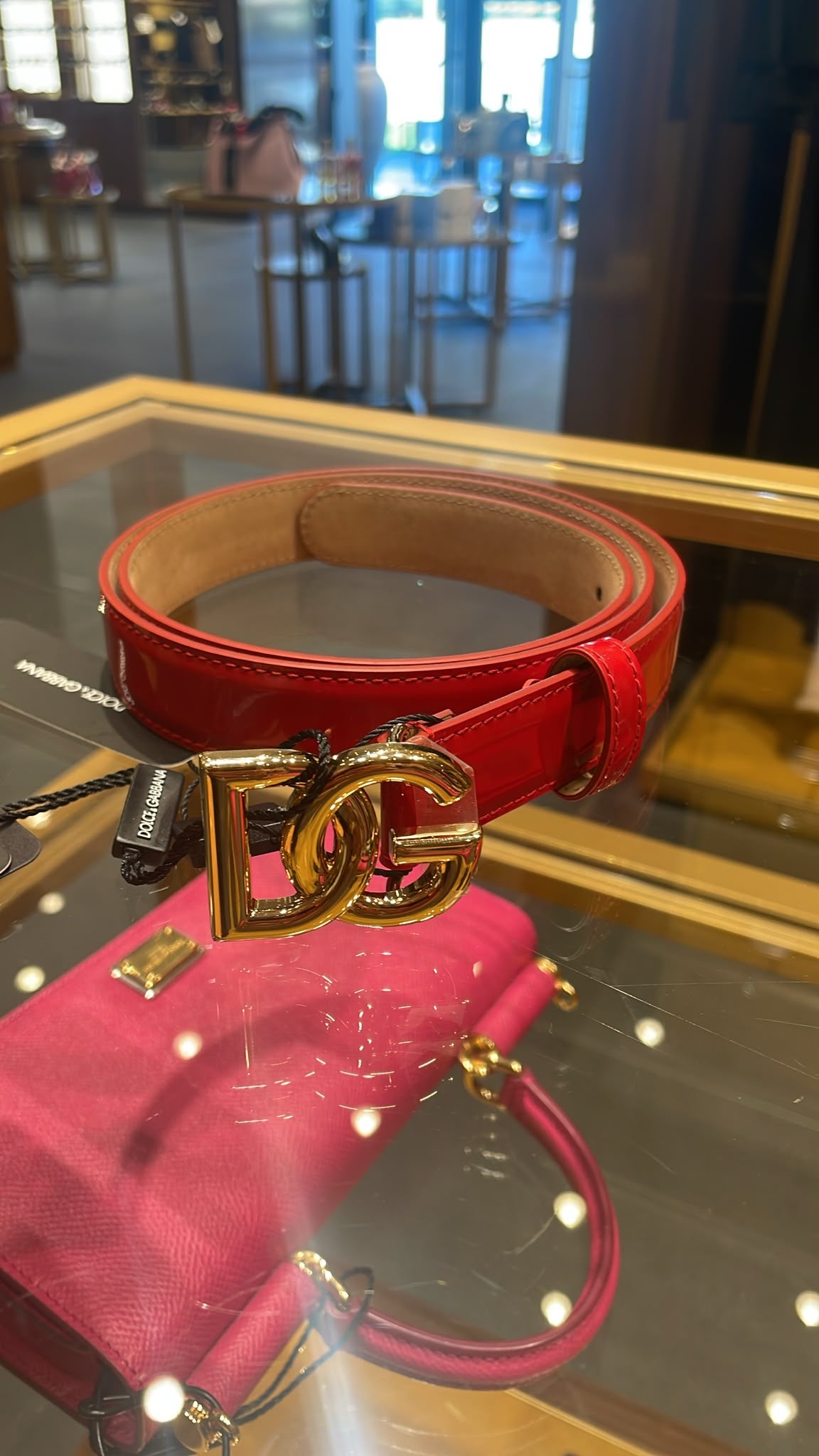 DG Logo Belt in Patent Leather