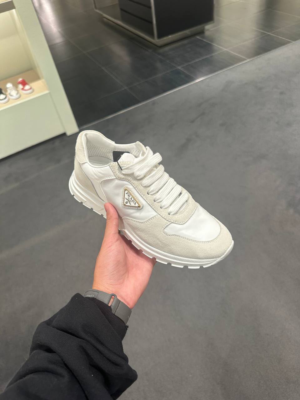Downtown Leather and Re-Nylon Sneakers