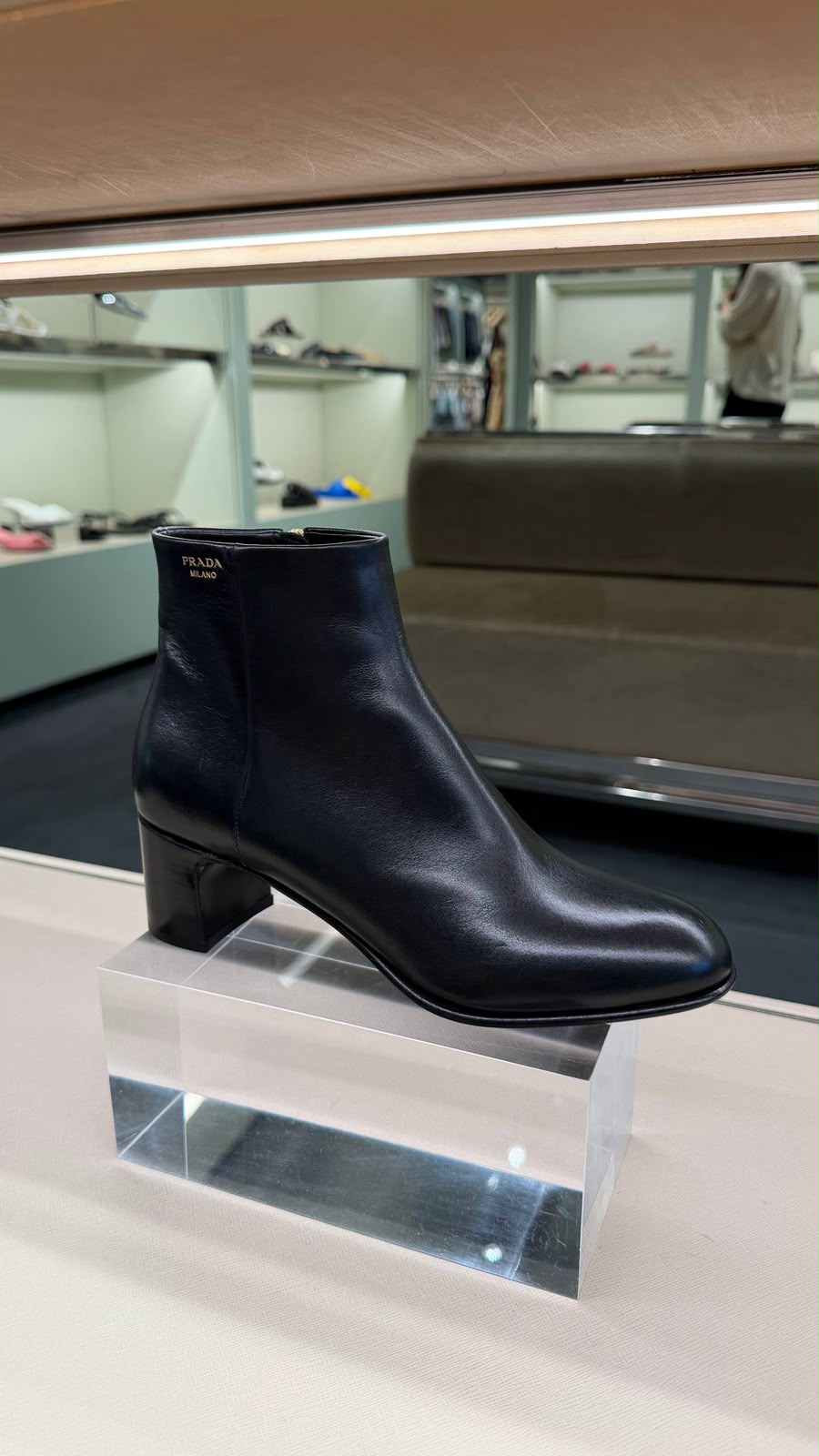 Brushed leather booties