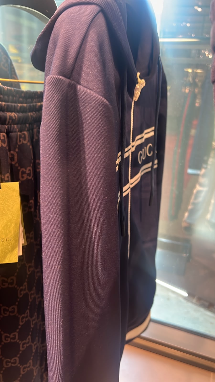 Zip-Up Hoodie with Logo Stripe