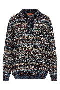 Lamé yarn polo shirt