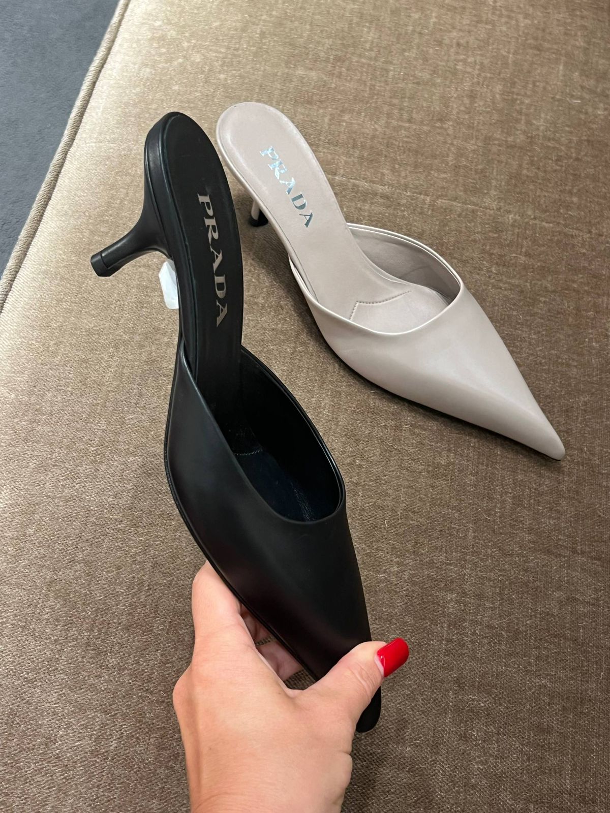 Brushed Leather Mules