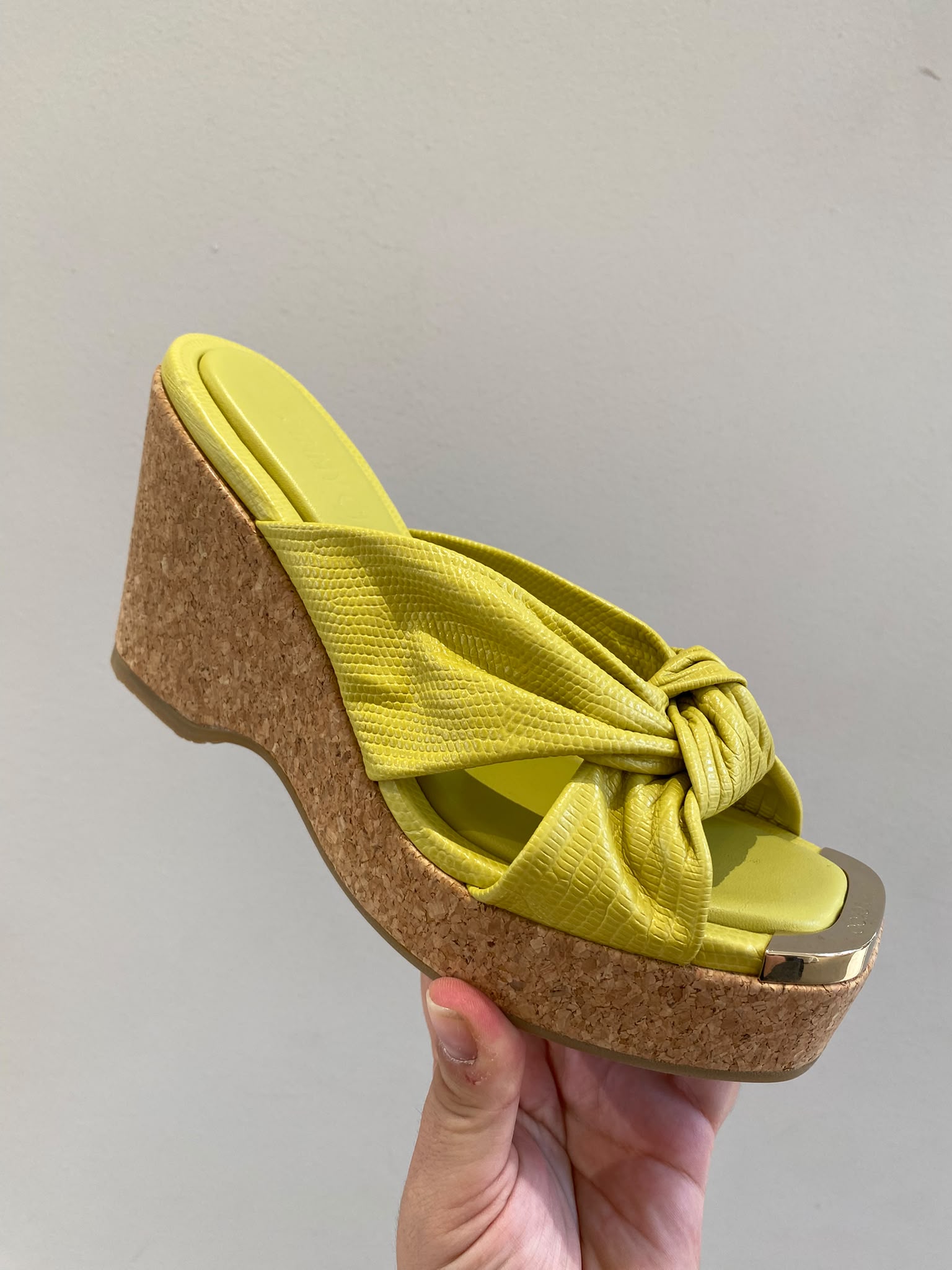 Knot Detail Cork Wedge Mules