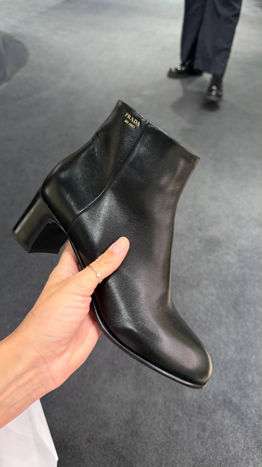Brushed Leather Ankle Boots