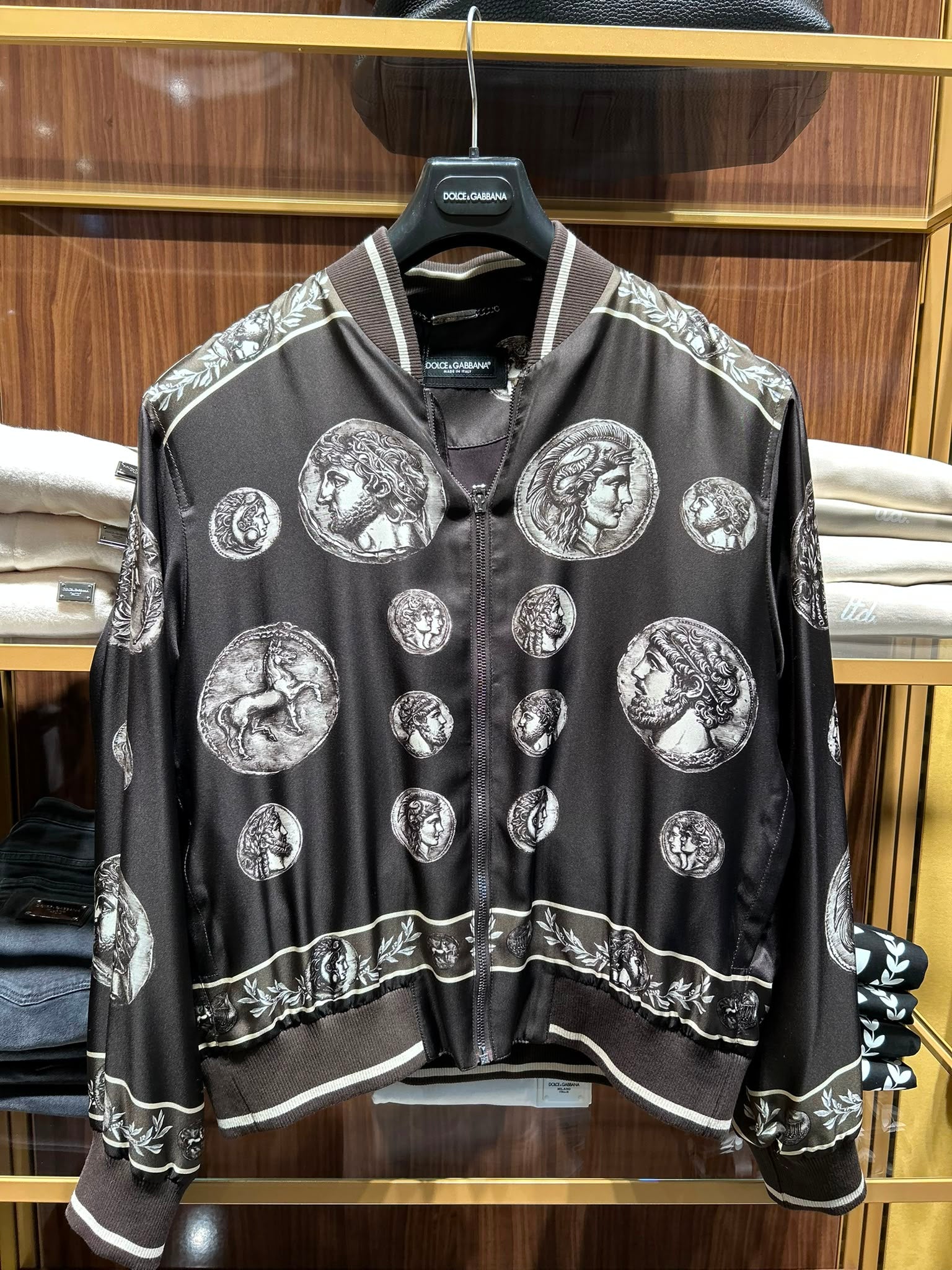 Silk Twill Shirt with Coin Print