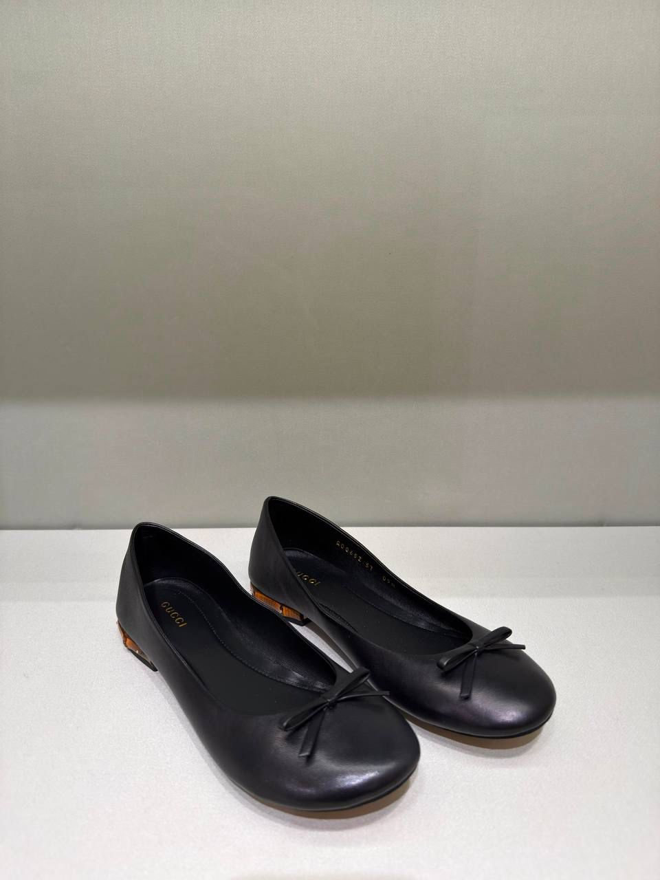 Leather Ballet Flat with Tortoiseshell Heel