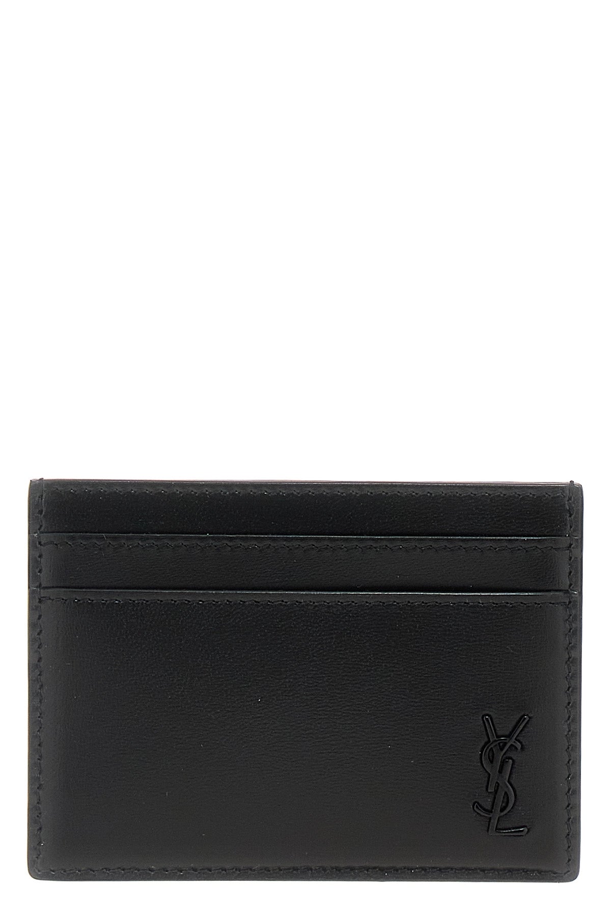 SAINT LAURENT Logo leather cardholder For Men 100%calf leather(Bos Taurus)